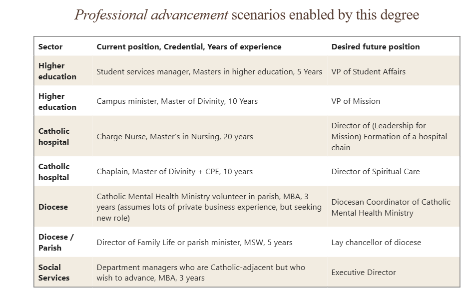 Professionals advancement scenarios enabled by this degree - FST